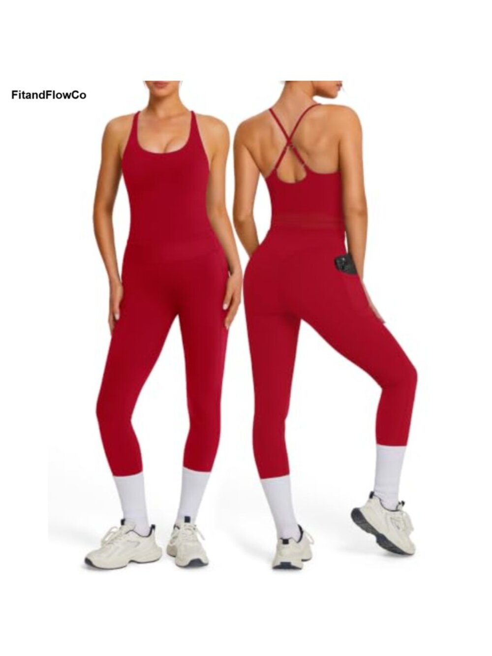 Cross Back Tank Top Booty Legging Gym Outfit Set Nylon Elastane